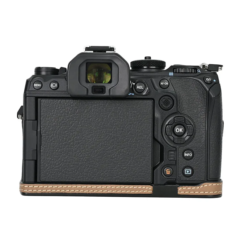 Handmade Genuine Leather Half Camera Case with Alloy Base