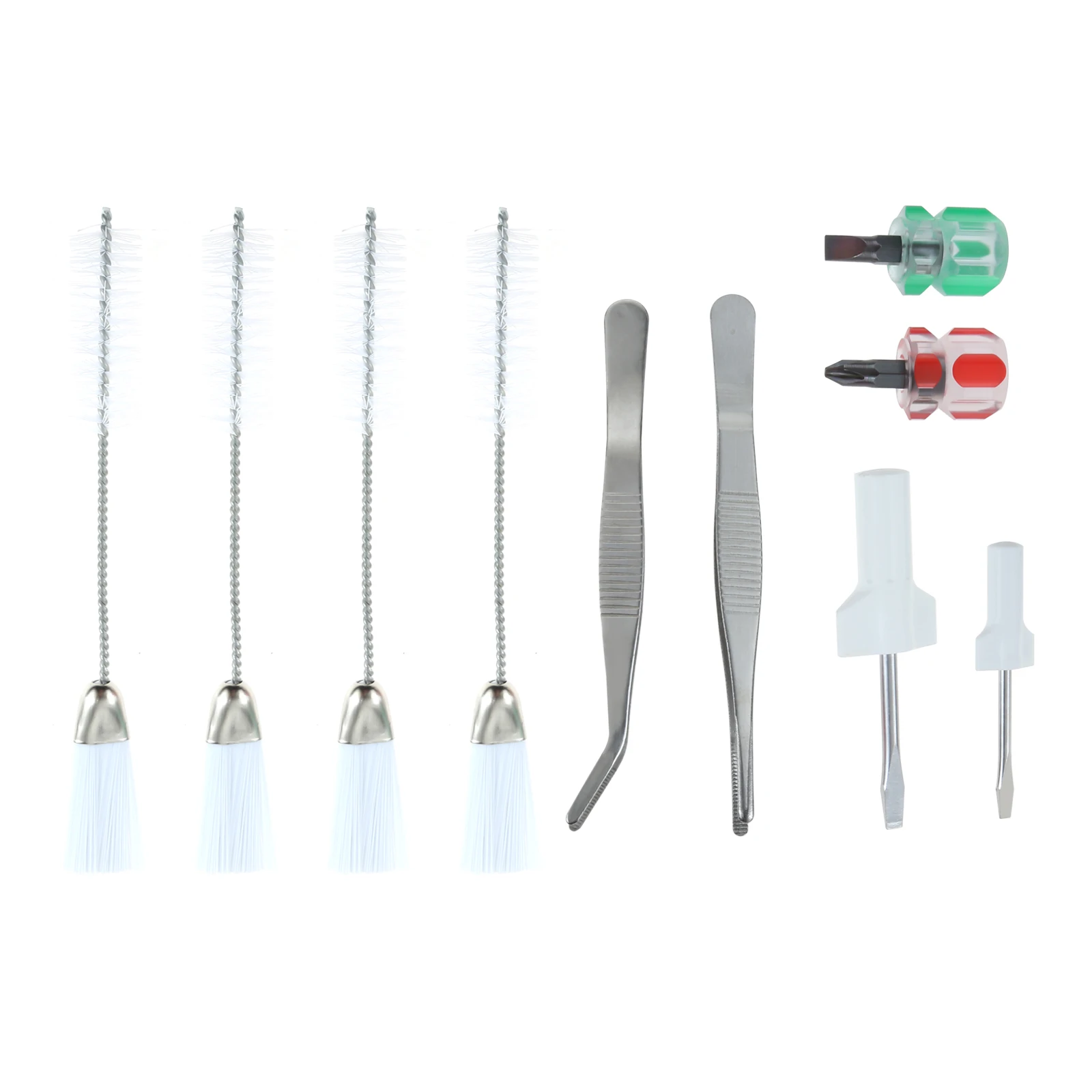 

10pcs/1kit Sewing Machine Cleaning Tools Short Screwdriver Flathead Cross Head Screwdrivers Tweezers 2-Headed Lint Brush Craft