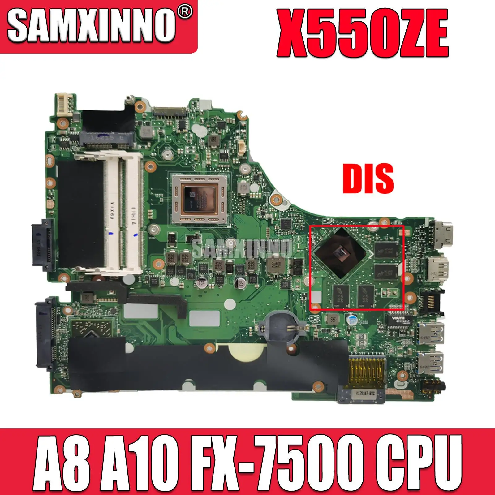 

For ASUS VM590Z A555Z X555Z X550ZE X550ZA X550Z X550 K550Z Notebook Mainboard A8 A10 FX-7500 CPU X550ZA Laptop Motherboard