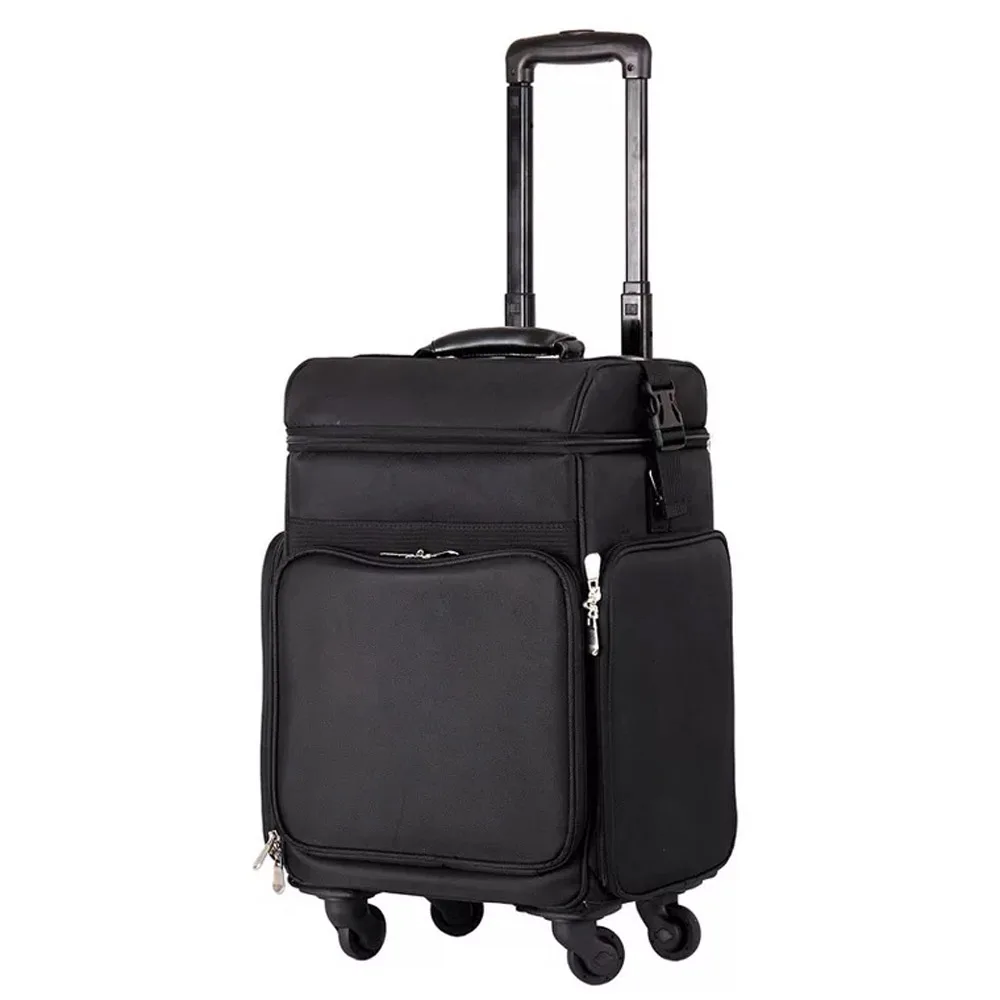 

Women's Suitcase Rolling Luggage Oxford Removable Folding Beauty Nail Makeup Toolbox Large Capacity Trolley Case