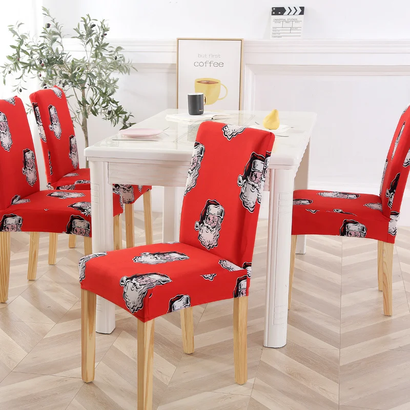 thumbnail image 1 of Funda protectora para silla de Navidad, cubierta elástica para asiento de comedor, decoración de banquete de restaurante y cocina, 1/2/4/6 piezas, 1 of 5