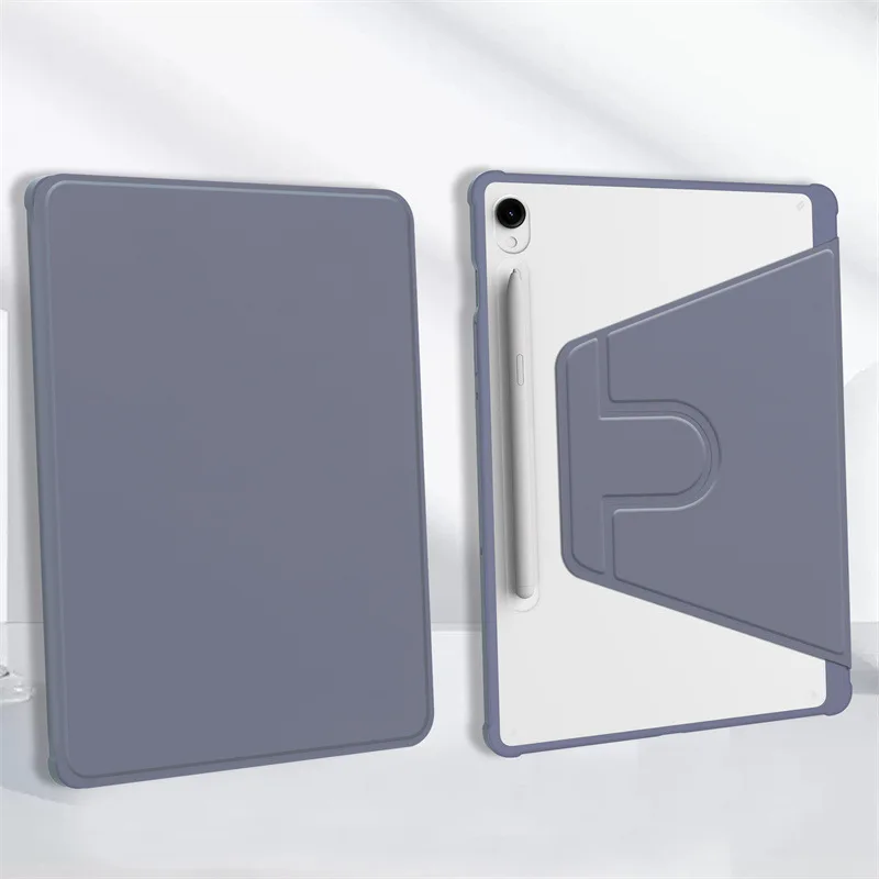 Enhanced Rotating Tablet Stand Case - Clear Shockproof Acrylic Cover