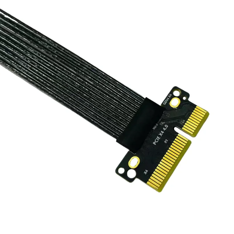 Prata-chapeado Blindado Pcie 4.0 x4 para X16 Riser Cabo Pci-e 4x 16x Extensor Cabo Pci Express 4.0 Gen4 Ssd Gpu Adaptador de Alta Velocidade - Imagem 3