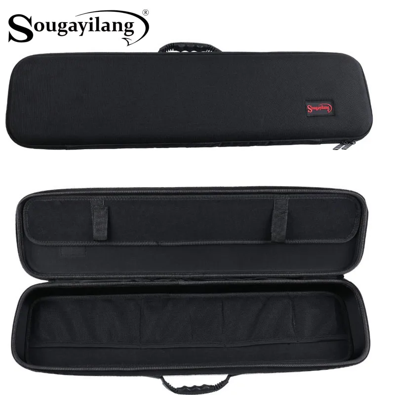 Sac leurre Sougayilang coque dure noir - Étui portable multifonction pour canne à pêche et accessoires