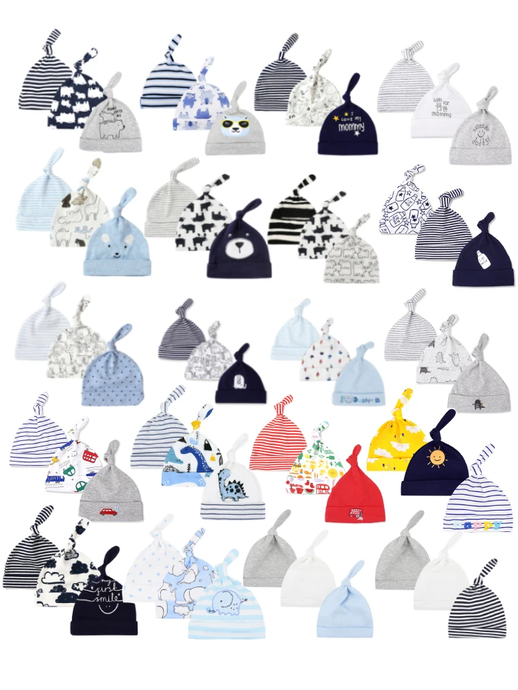 3. Bar/set of baby boy hats made of cotton, soft, comfortable, fashionable, and minimalist children's accessories