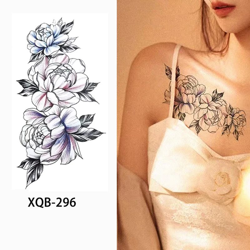 

Waterproof Temporary Tattoos for Women Realistic Peony Flower Arm Tattoo Stickers Fake Tattoo Body Art Decor