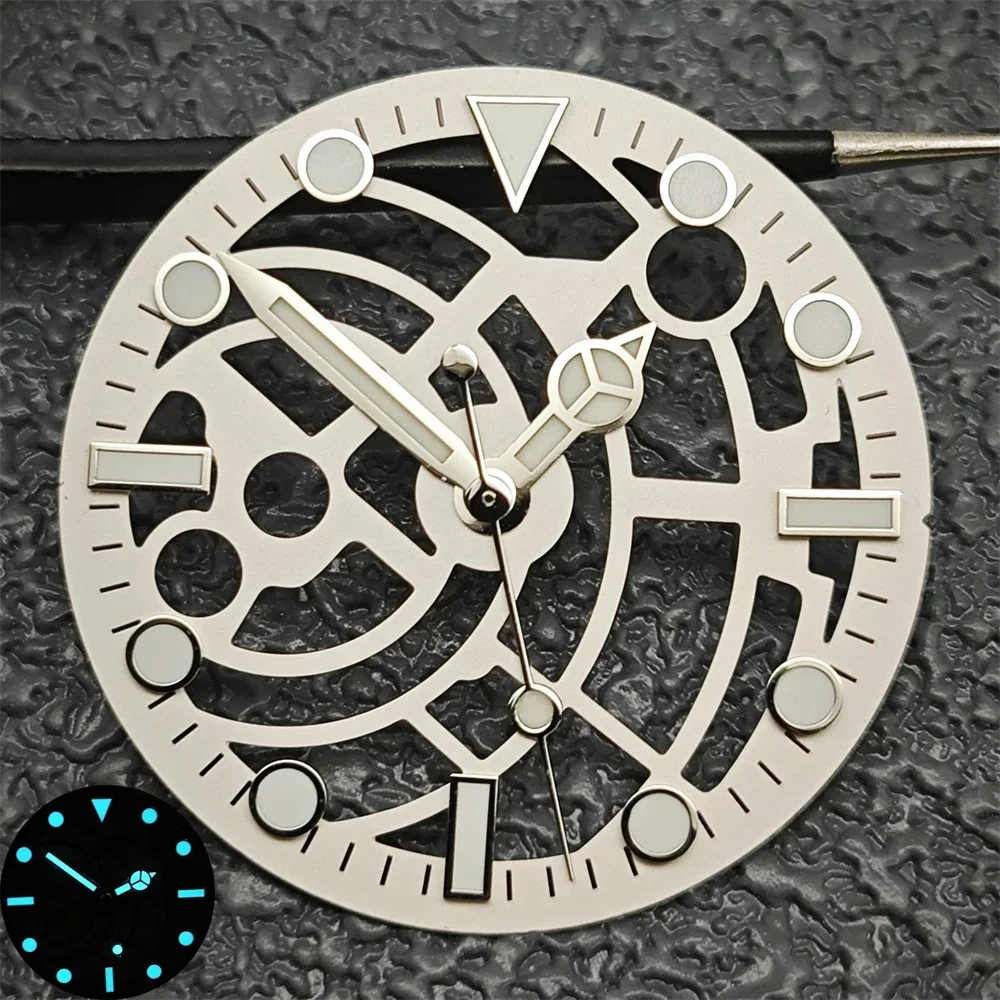 Hollowed Watch Dial 28.5mm with Strong Luminous Glow - Premium Watch Face Accessory