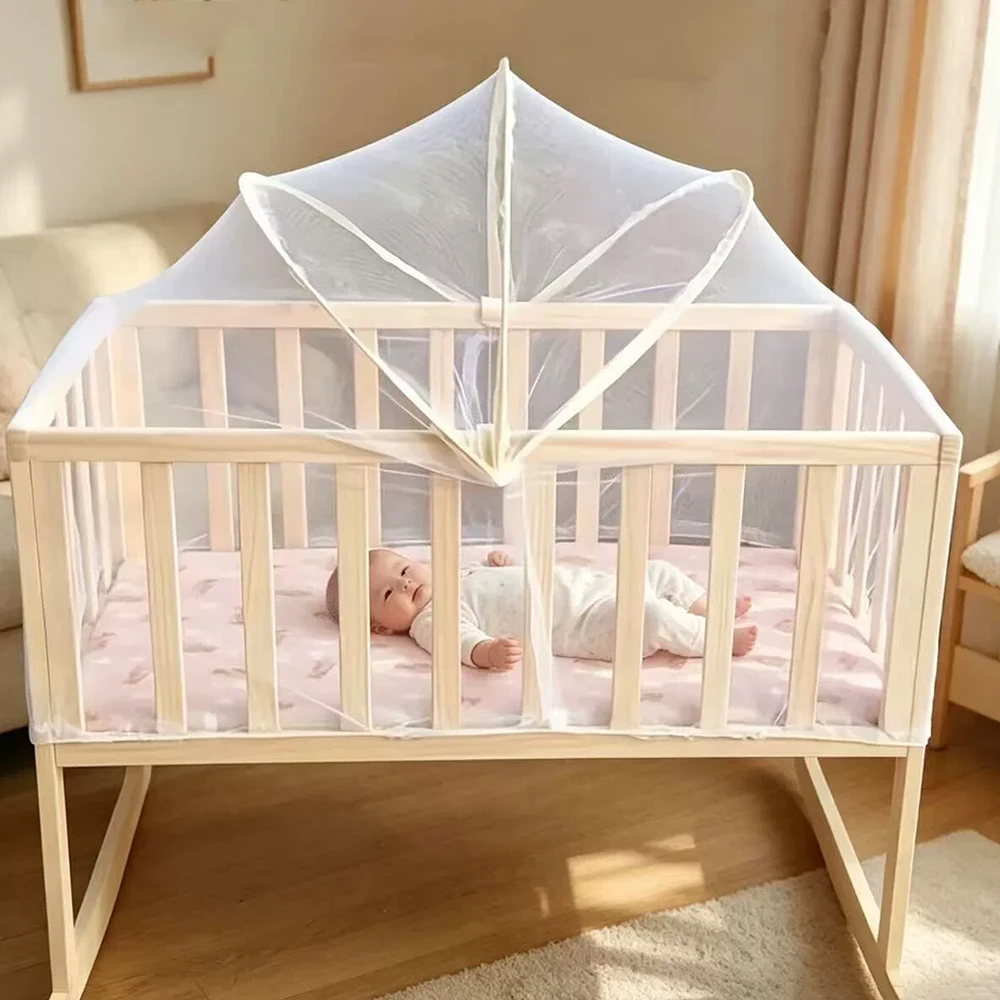 Baby Cradle Bed Mosquito Net Portable Foldable Infant Crib Mesh Mosquito Net Summer Indoor Control Insect Netting Cribs for Baby