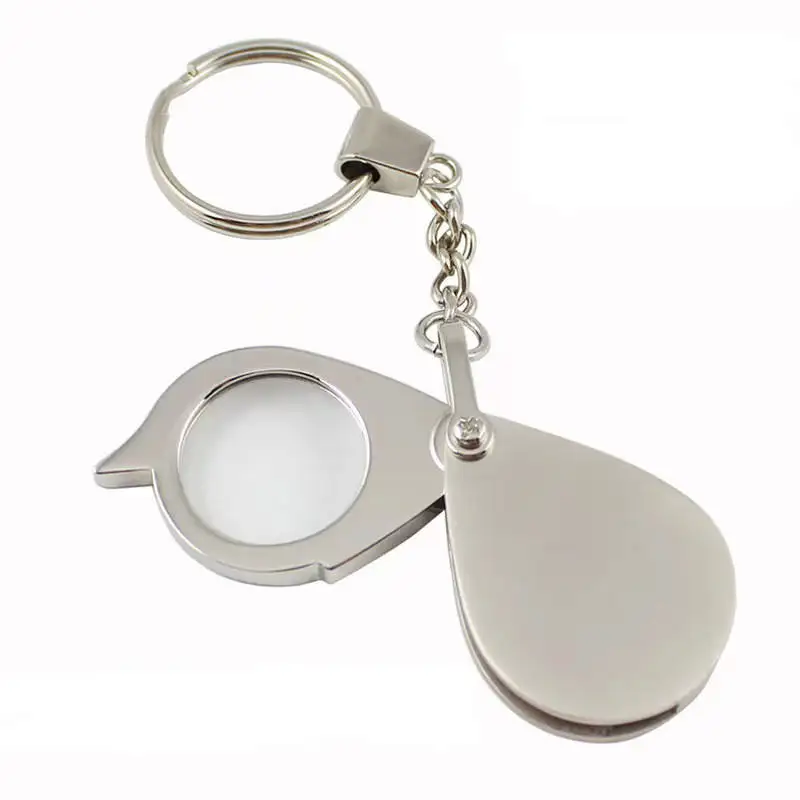 

High Quality 8X Folding Key Ring Glass Magnifier with Key Chain Waterproof Daily Magnifying Pocket Tool Handheld Magnifier