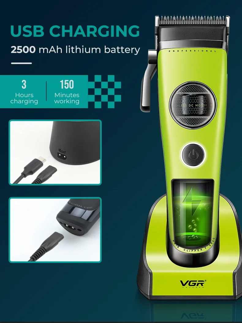 Trimmer Professional Hair Clipper Cordless Hair Cutting Machine Barber External