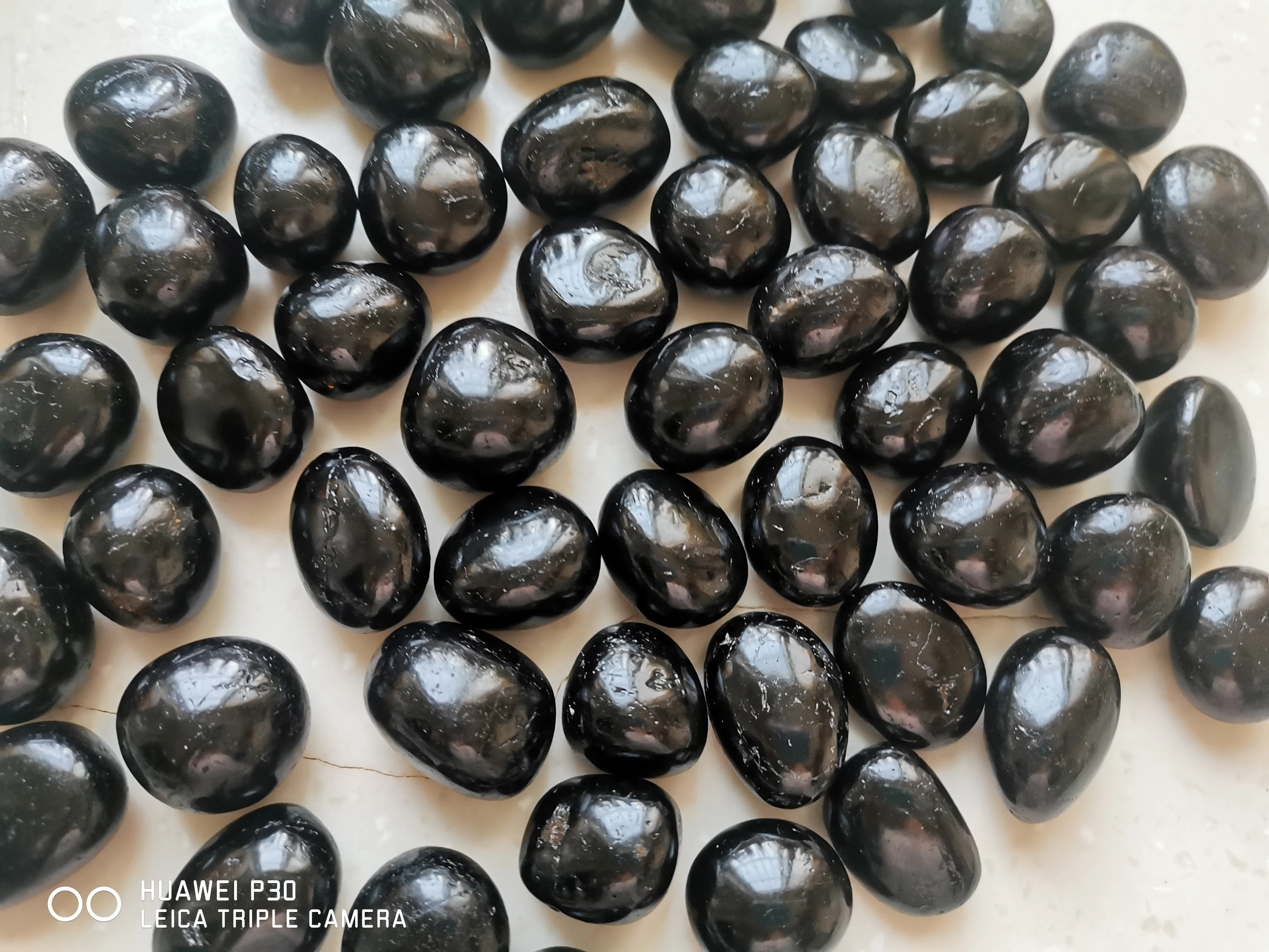 2.2 lb Bulk LARGE Black Tourmaline Tumbled Stone Crystal Healing Tumble Gemstone 5