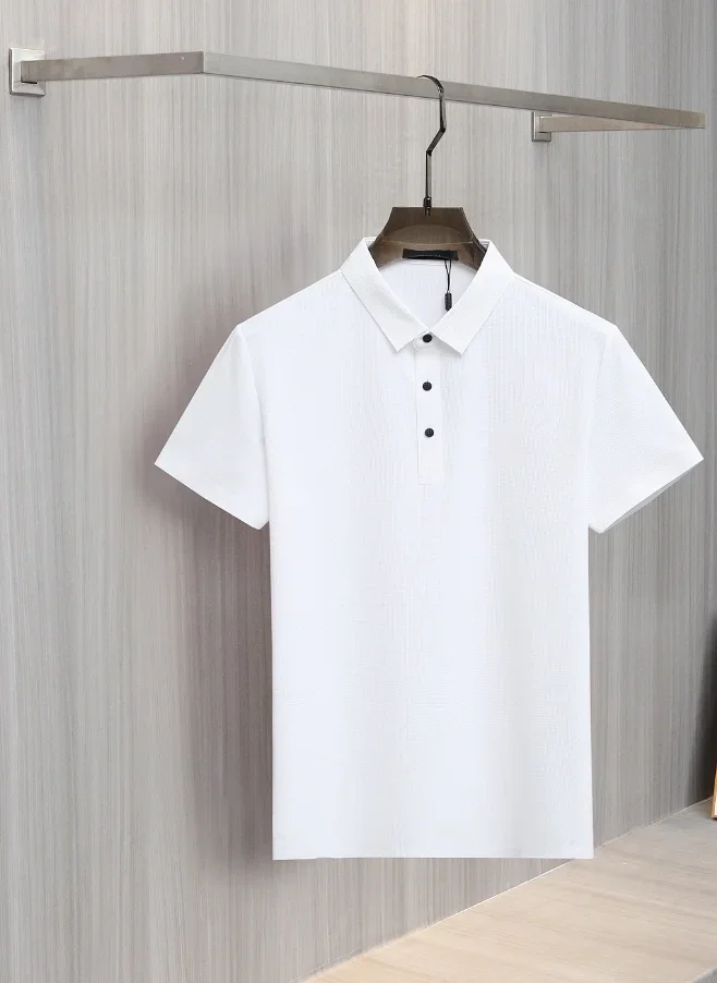 

2024 SIJITONGDA Shirt silk men 2024 summer new short sleeve breathable thin embroidery quality big size M-2XL