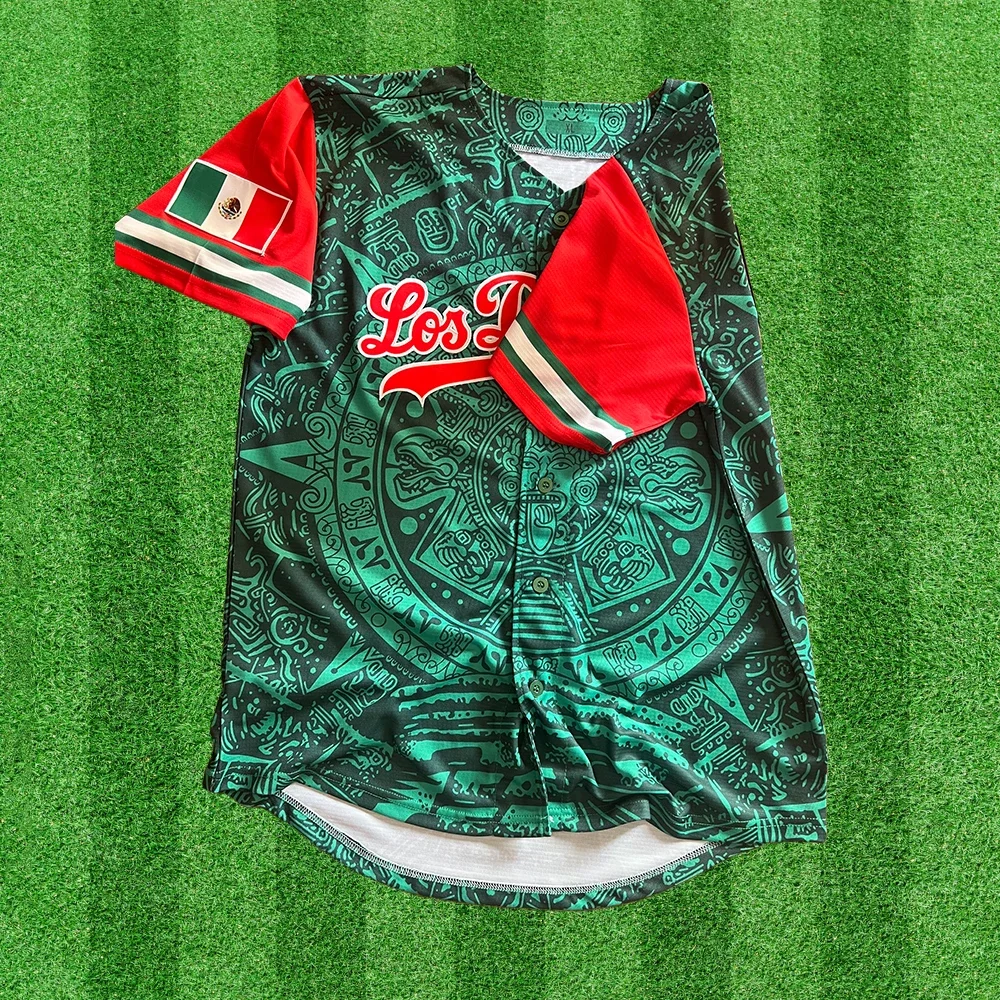 Baseball Jersey LA Mexican Heritage Jersey Giveaway Sewing High Quality Sports Outdoor