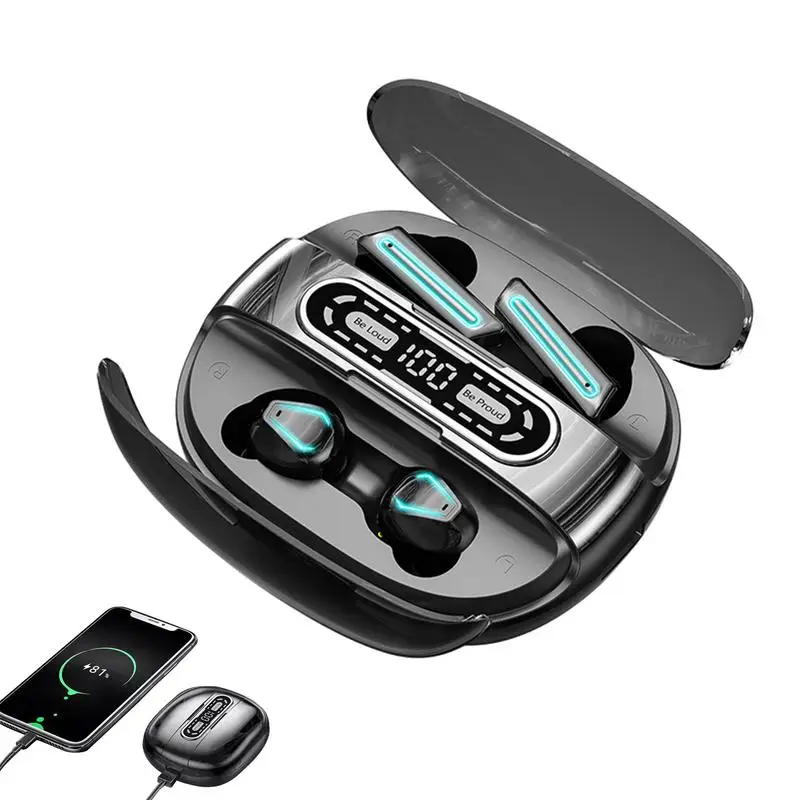 Беспроводные наушники 5.3 Беспроводные наушники с цифровым дисплеем с зарядным устройством наушники-вкладыши IPX7 водонепроницаемые наушники