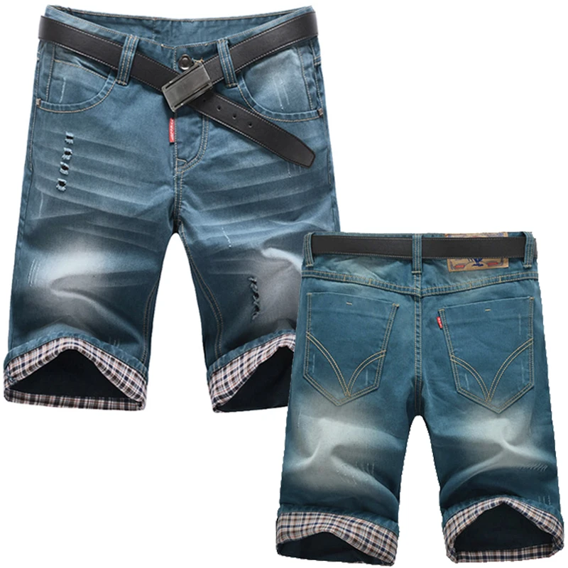 Jean Man Fashion Brand Clothes Short Homme Jeans Summer New Casual Shorts Uomo Lavato, Indossato, Strappato, Biker Denim Shorts Uomo