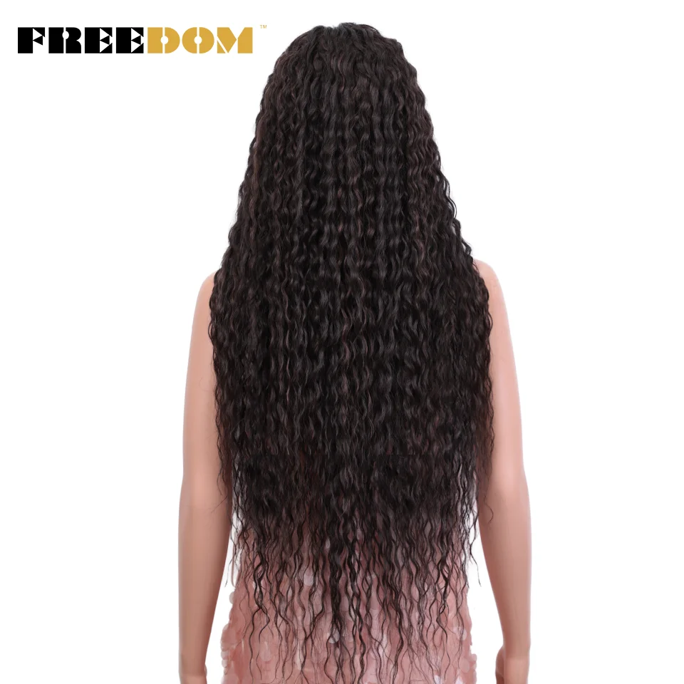 Synthetic Lace Front Wigs 34 Inch Long Curly Hair Lace Wigs For Women Ombre Brown Bug Front Cosplay Wig