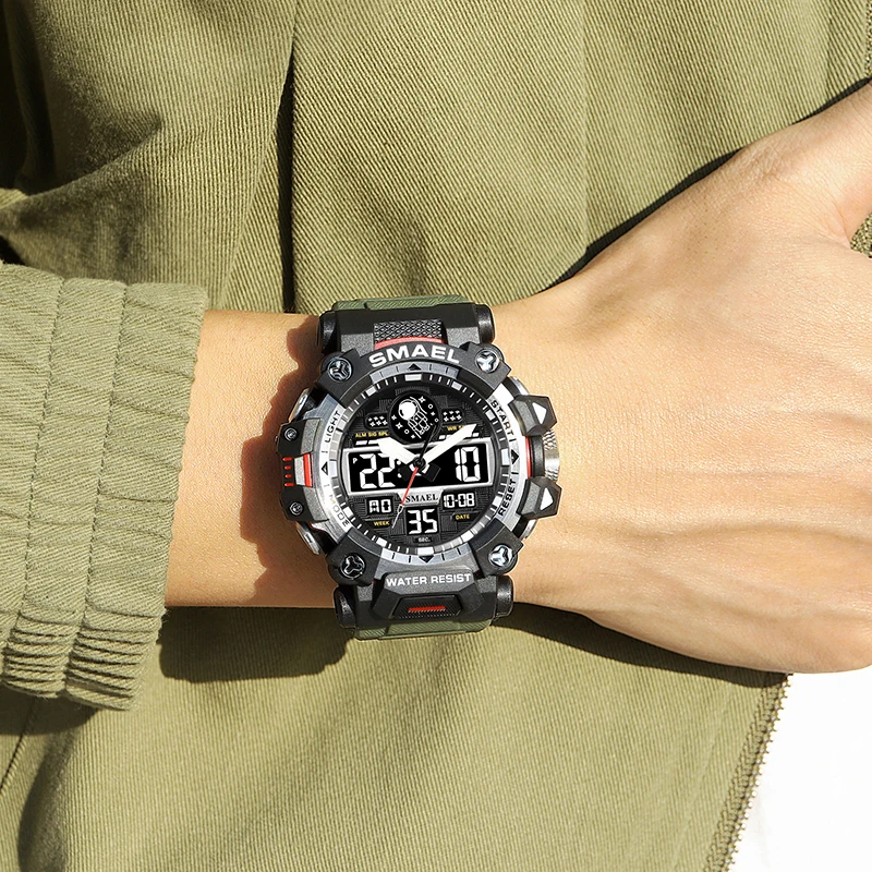 Classic Brand Men for Sports Watch Dual Display Analog Digital LED Electronic Quartz Watches Waterproof Swimming Military