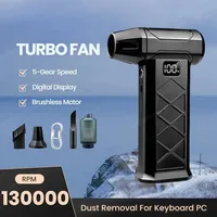 130000RPM Powerful Air Blower 5-Gear Speed High-Power Brushless Turbo Fan Jet Cordless Electric Air Duster For Keyboard Cleaning