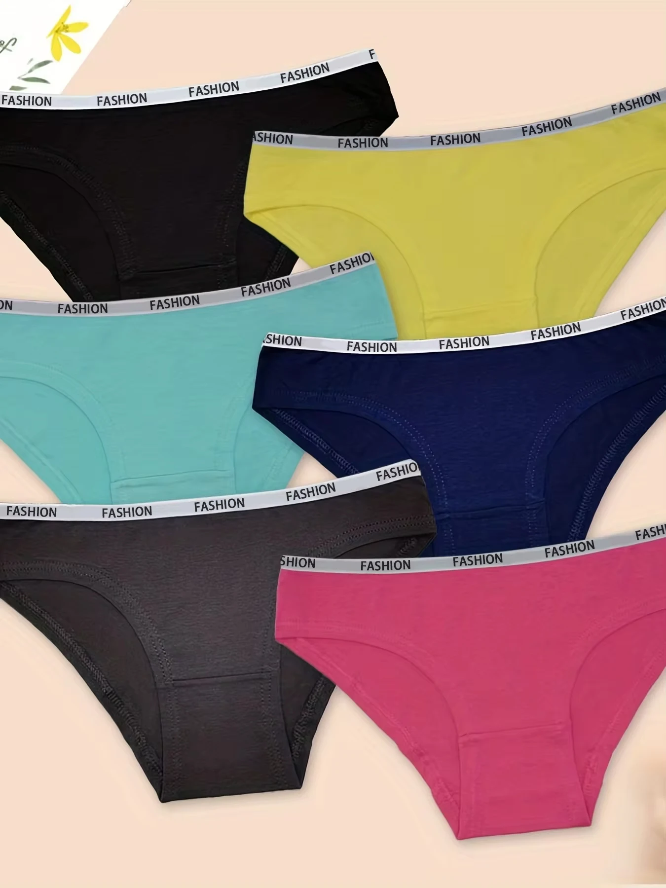 Women Panties 3 PCs Letter Print Comfy