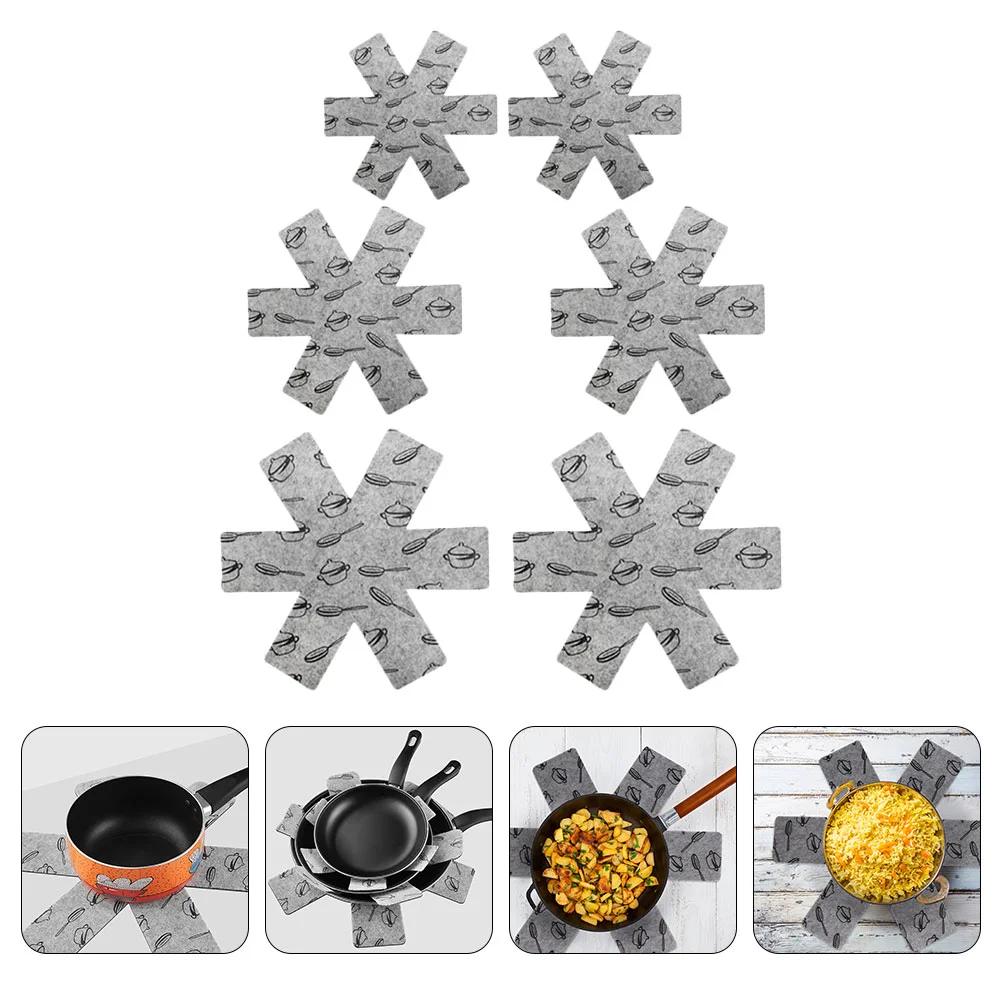 

6 Pcs Non-woven Pot Holder Office Desk Accessories Heat-insulated Pan Mats Pack