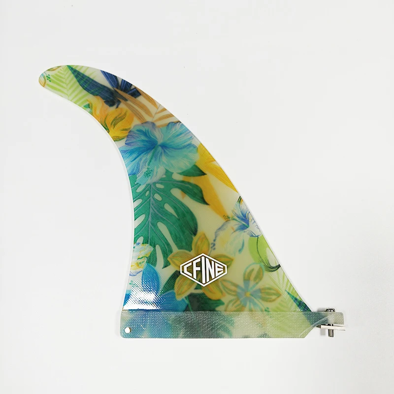 9.5 / 10/ 9 inch Single Fin Central Fin fiberglass inlay longboard Surfboard Paddleboard SUP Surfing Accessories