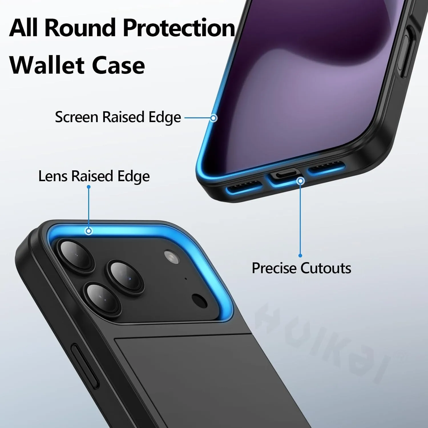 아이폰 17 프로 맥스 17 에어 16 프로 맥스 15 14 13 12용 케이스 지갑 카드 홀더 슬라이드 슬롯 슬림 하드 PC 헤비 듀티 보호 커버