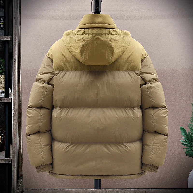 Detachable Hooded Jacket Men Winter Patchwork Coat Unisex Parkas Thick Warm Fashion Vintage Oversize Cotton-Padded Windbreaker