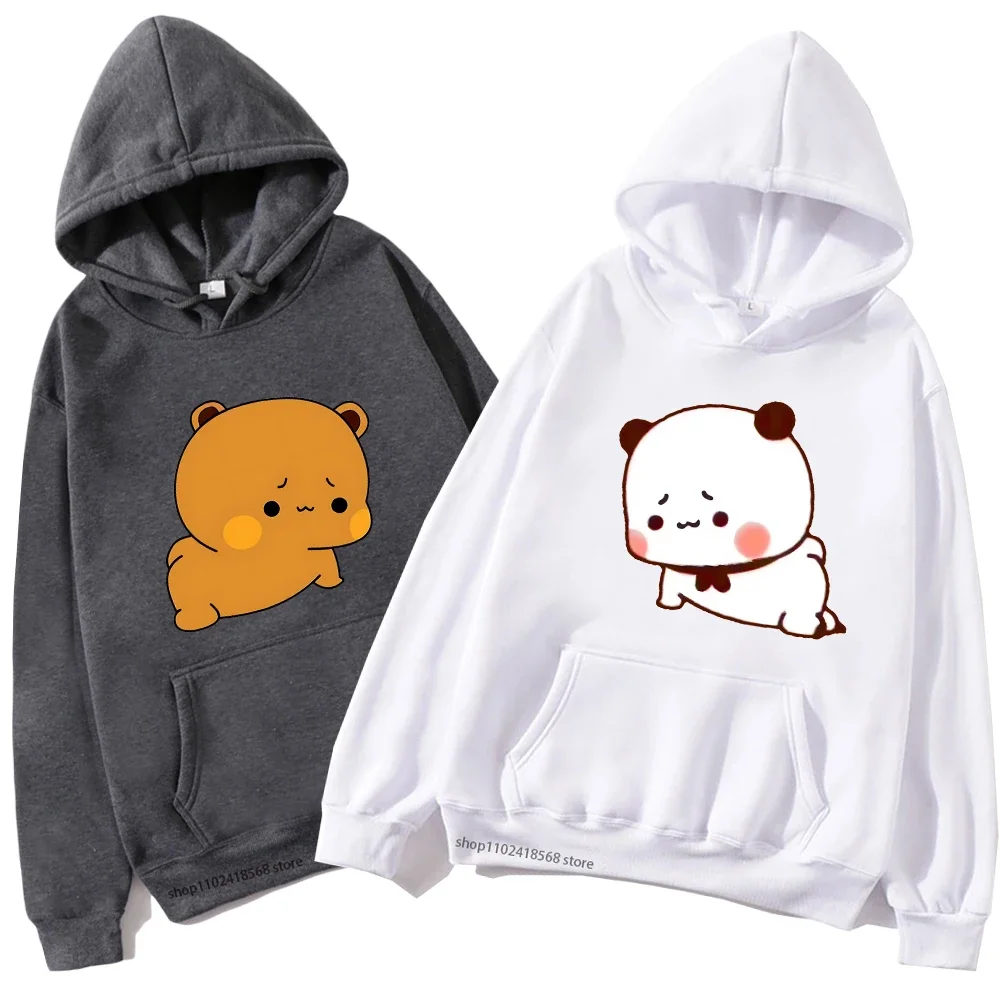 Bubu/dudu Is Backache She/He Cannot Do Exercise In Morning Hoodies Men Women Couple Sweatshirts Y2k Top Panda Bear Cute Pullover