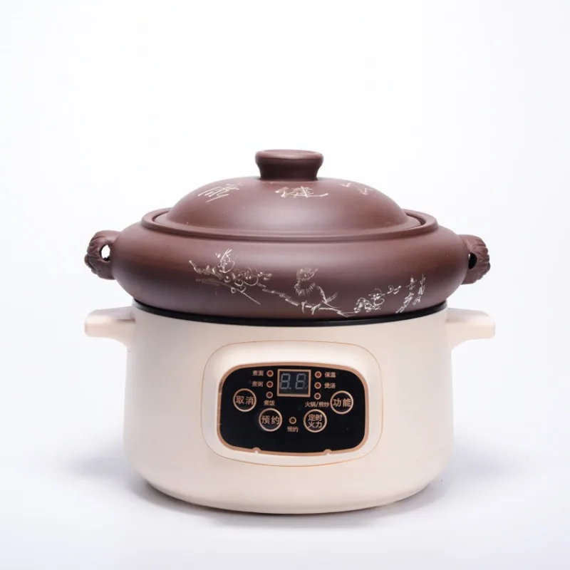 Slow Cooker for Home Use Electric Steam Cooker Purple Clay Soup Pot for Chinese Herbal Medicine Stew 6