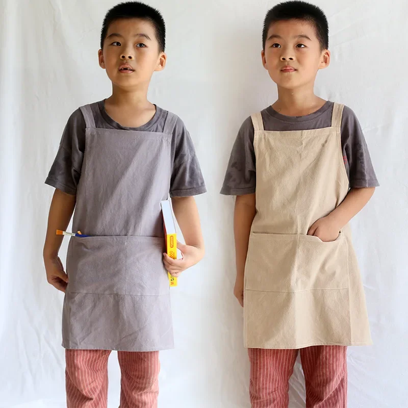 Grembiule Da Pittura Impermeabile Per Bambini 6-12 Anni - Con Maniche E Tasche - Colorato