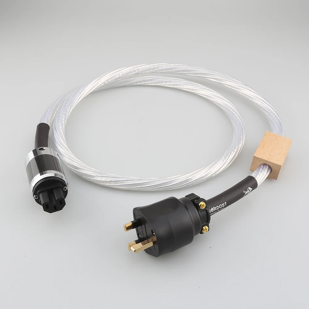 

High Qualiry Nordost ODIN UK Connector C15 IEC Silver Plated Power Cable With Gold plated Female connector plug Free