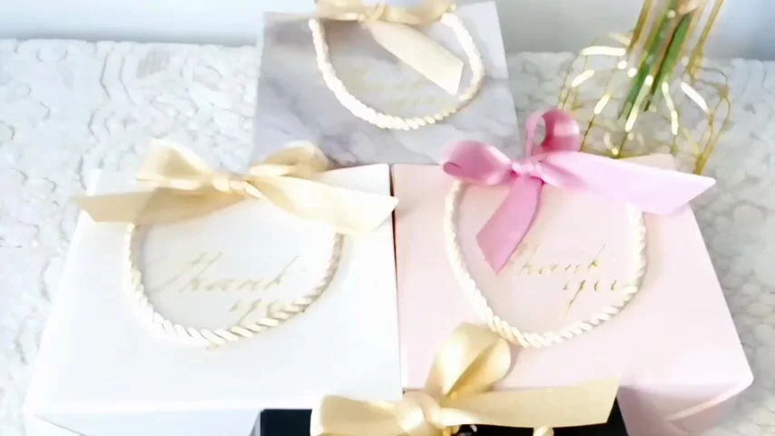 50 Sacs Cadeaux En Papier Kraft Pour Plantes Succulentes – Taille 5,6x5,6x5,3 Cm, Poignée Corde – Idéal Mariage, Anniversaire, Baby Shower – Motif 'Thank You'