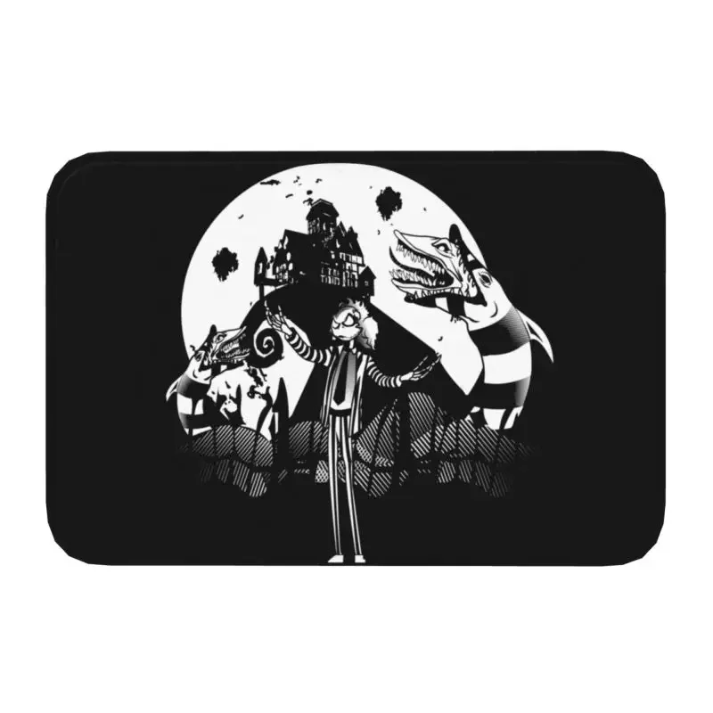 

Halloween Beetlejack Front Door Floor Entrance Mats Outdoor Tim Burton Beetlejuice Kitchen Bath Doormat Toilet Carpet Rug