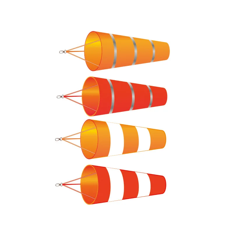 Windsock 80cm Outdoor Wind Direction Measurement Reflective Belt Rip-stop Weather Vane for Airport Aviation Garden Farm wind sock