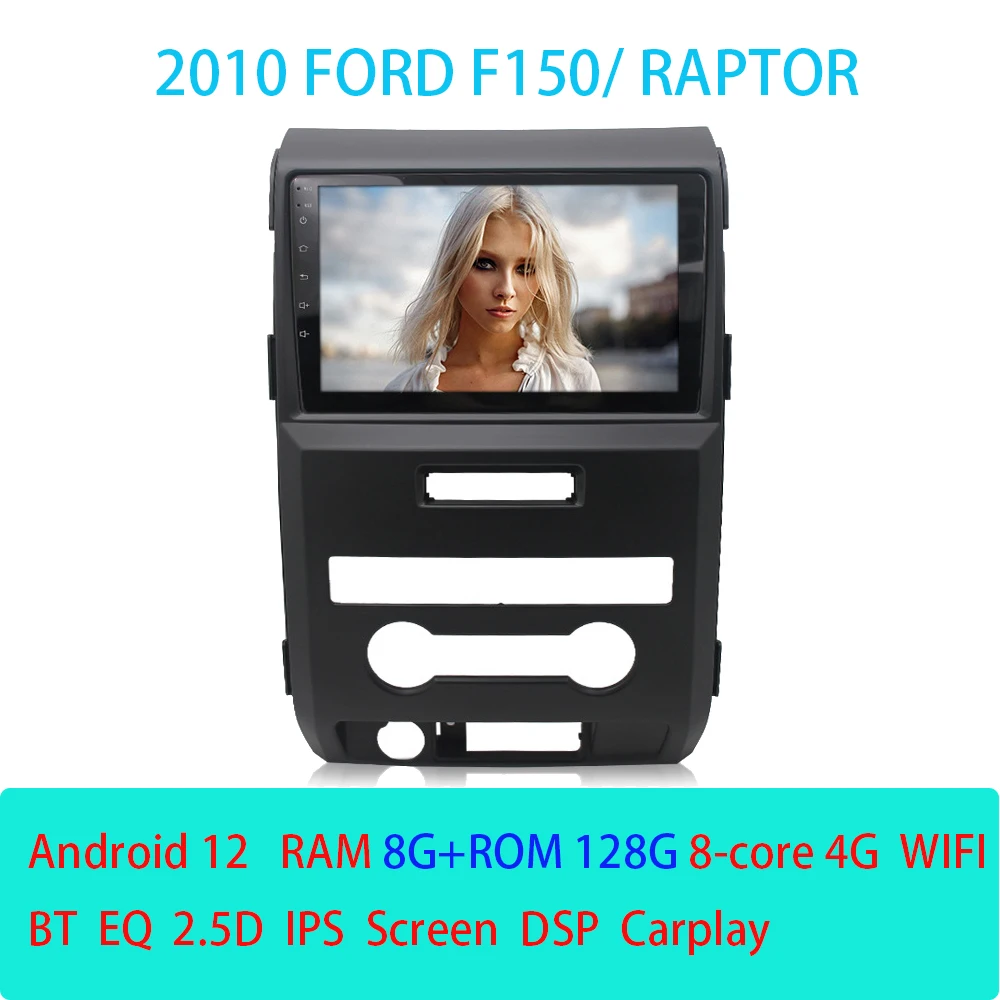 F150 Stereo Upgrade For Ford F150 2009-2012 Android 13 Wireless CarPlay Car Radio Stereo With GPS Navi Wi-Fi Bluetooth DSP SWC FM RDS USB 2 32GB 2012 Ford F150 Android Radio