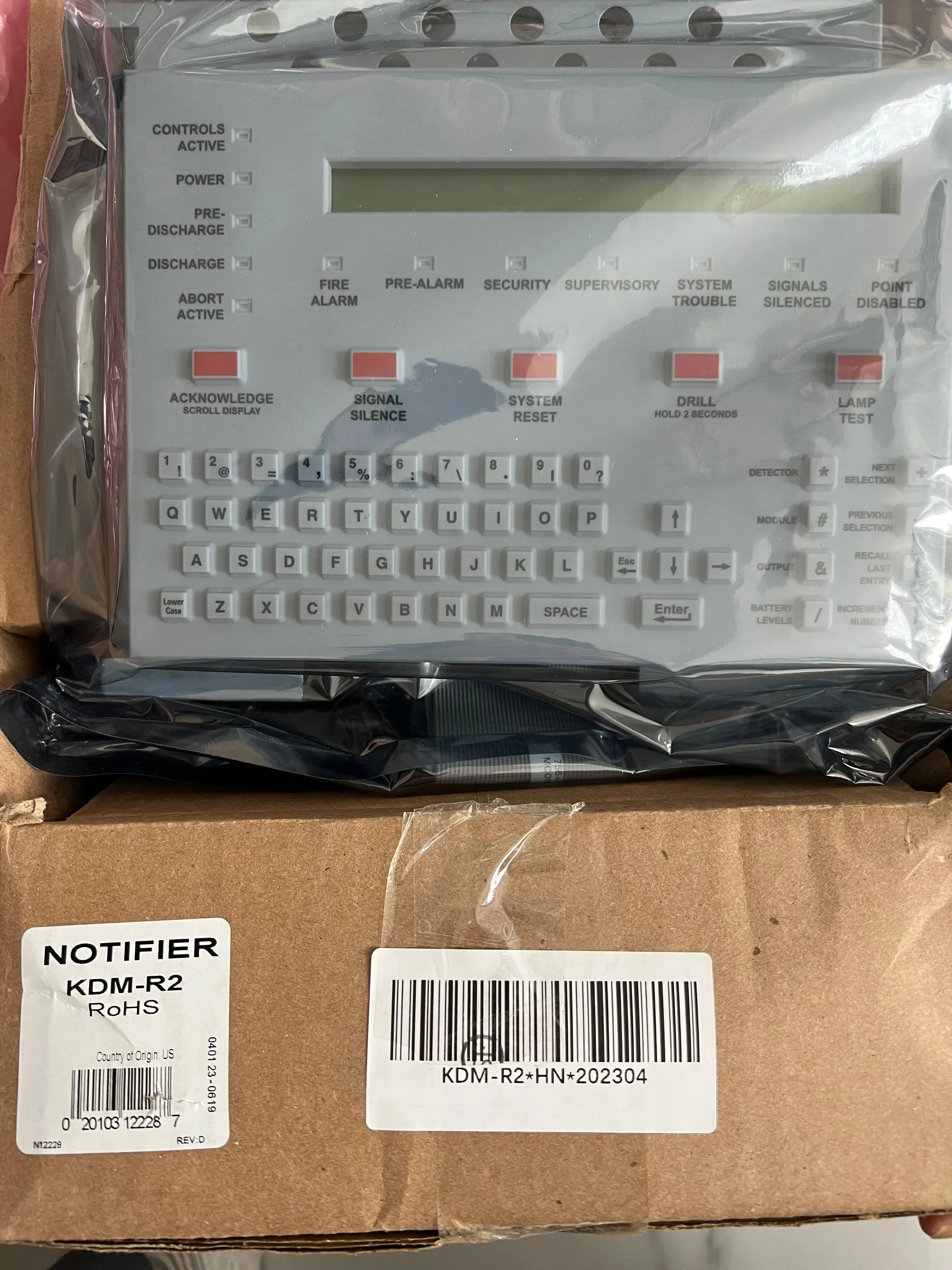 Notifier KDM-R2 Keyboard display