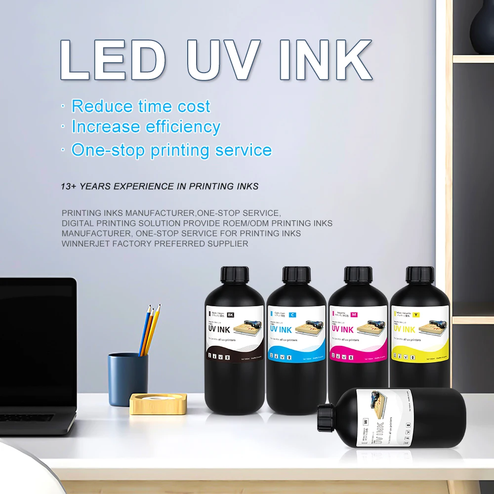 Inkjet Printer Ink LED UV Ink 1000ml For Epson 1390 R1800 R1900 TX800 4800 7880 9880 DX5 DX7 Flatbed Printer