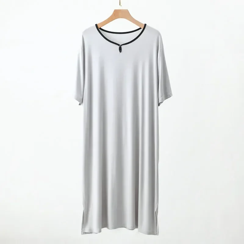 

Men's Camisolas Modal Dress Loose Sleepwear Summer Pajama Homewear Short Thin Night Men Sleeve Nightgown
