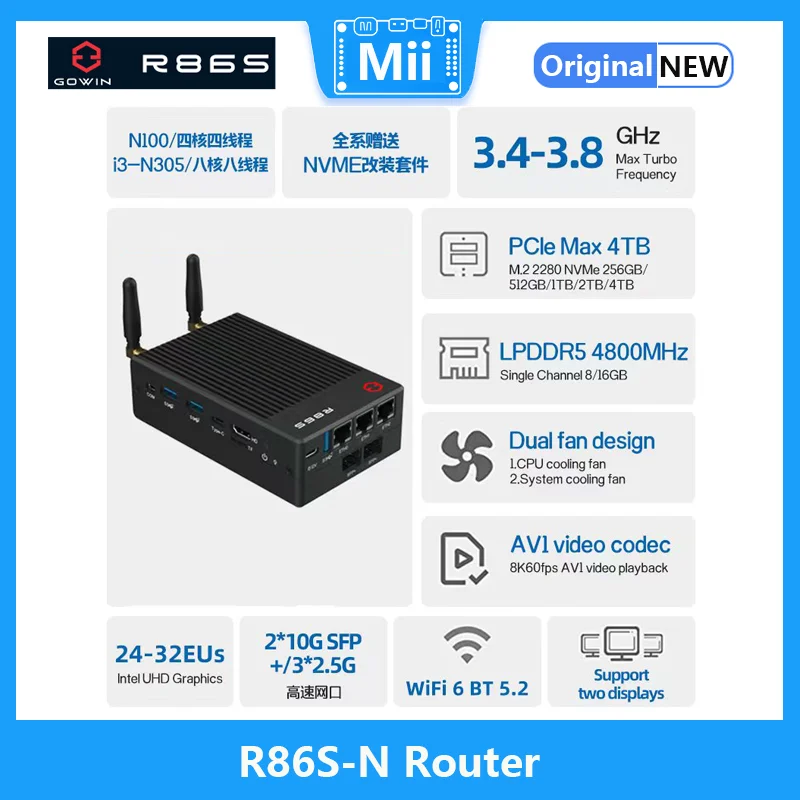 R86S-N ̴ , 12   N100 N305, 10G, 10 ⰡƮ , 6 ⰡƮ 2.5G, ǰ