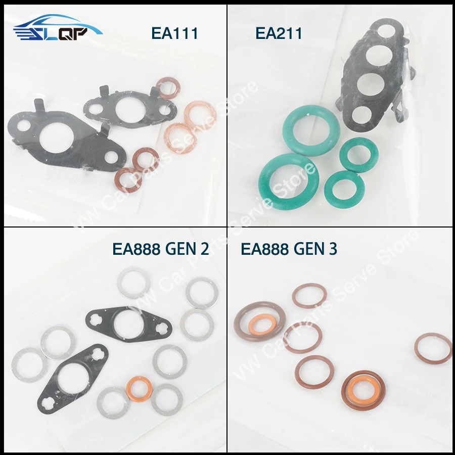 Engine Turbine Seal Kit Tubing Water Pipe Gaskets For Audi A3 A4 A5 A6 A8 Q3 Q5 TT EA888 EA211 EA111 N0138514,06F145757G