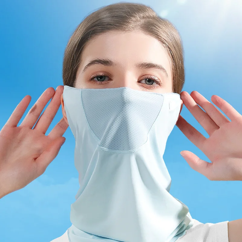 1pc Women's Breathable Neck Gaiter Face Mask Balaclava With Ear Loop Filter Dust Mask Scarf for Summer Outdoor Running/Sports