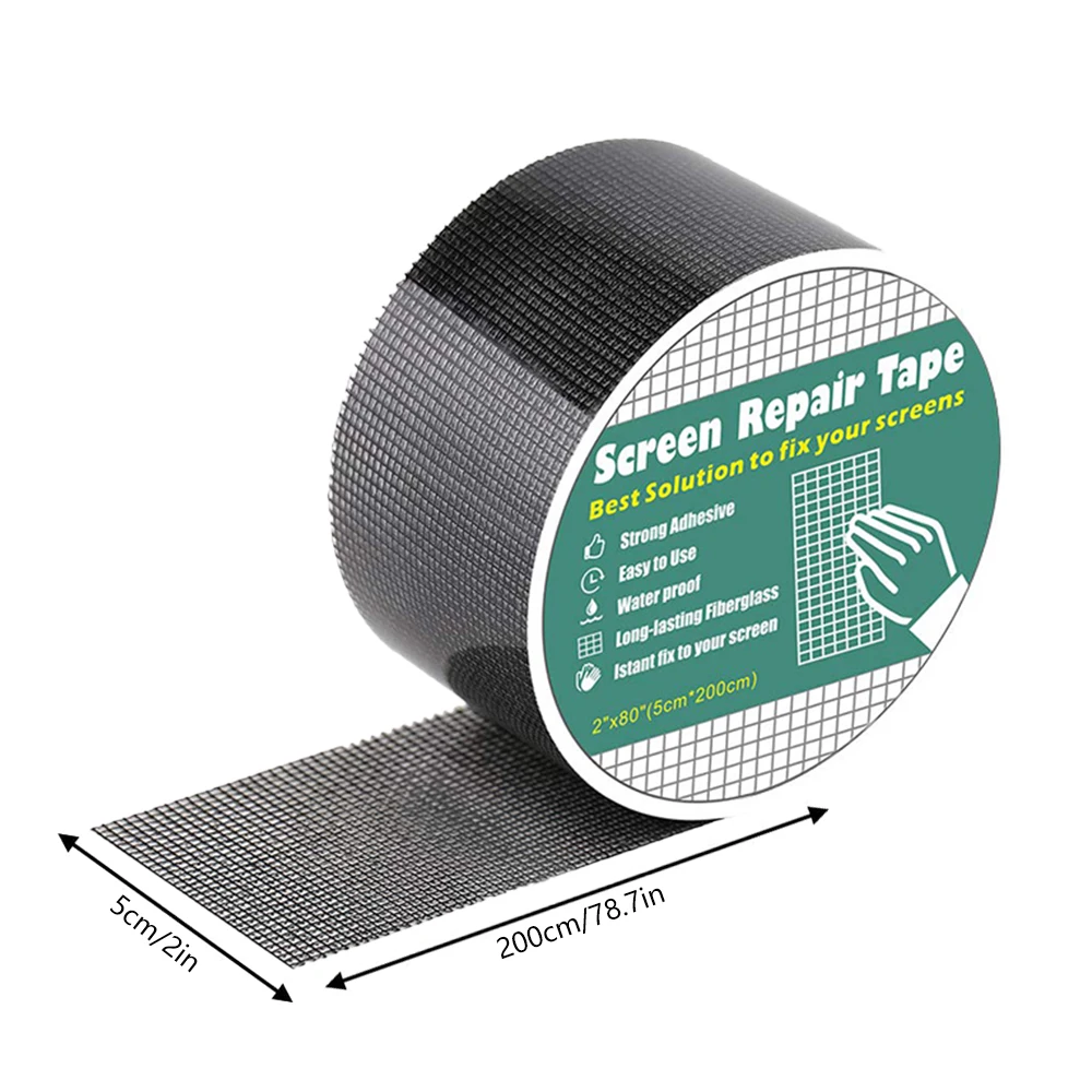 Window Mosquito Net Repair Tape Waterproof Self Adhesive Window Screen Repair Patch Strong Anti-Insect Mesh Broken Holes Repair