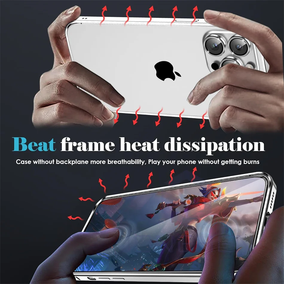 Luxurious Thin Aluminum Metal Frame Protective Back - Light Alloy Bumper Case