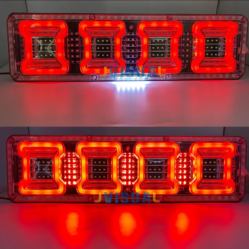 2x 46cm Waterproof LED Truck Trailer Lorry Caravan Taillight Warning Light Rear Taillight stop lorry Bus Brake Reverse turn lamp led tail lights led warning lights
