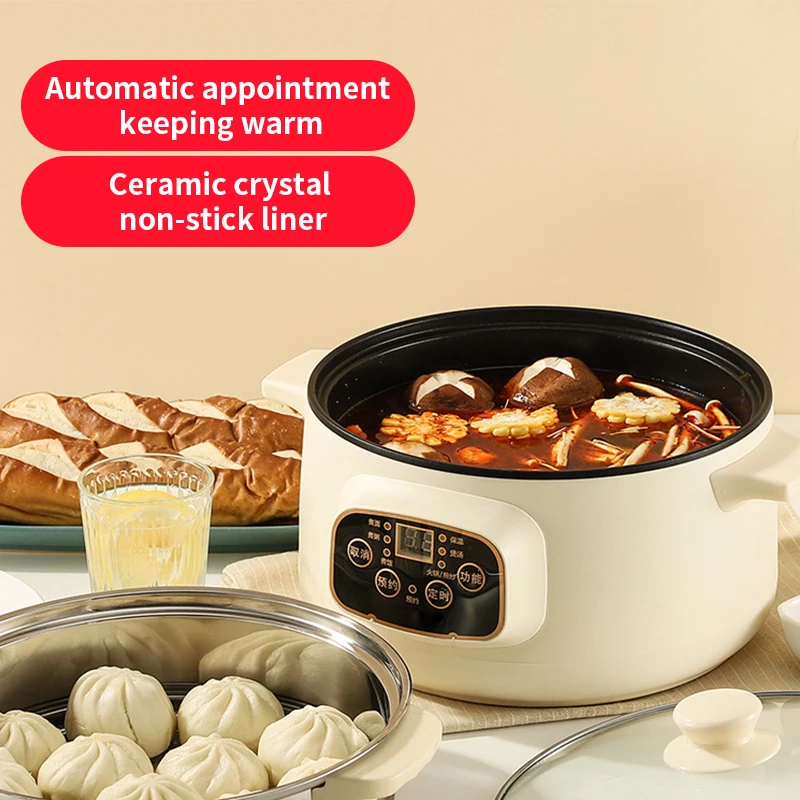 110v intelligent electric Cooking pot Travel electric frying pan Multifunctional electric hot pot portable rice cooker 5