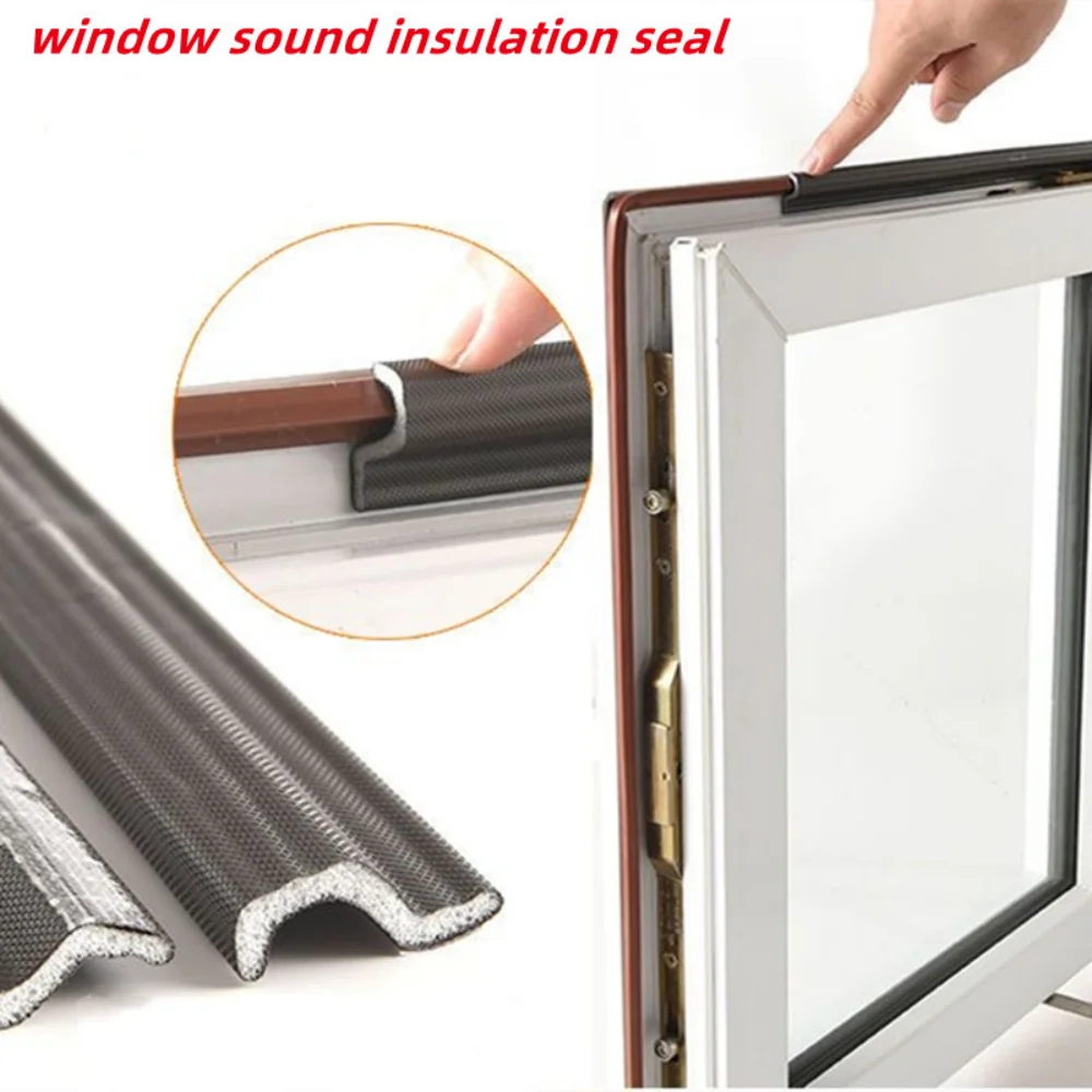 Window S Type Self-Adhesive Soundproof Foam Sealing Strip 6M for Noise Weather Stripping Door Seal Gap Filler Gap Sticking Tape door seal strip sealing strip tape window seal strip sealing tape soundproof foam door weatherstripping sealing strip