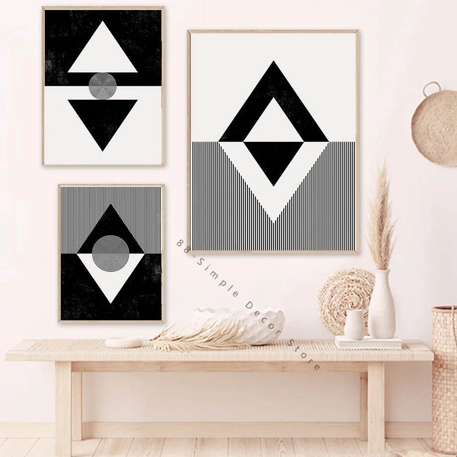 

Abstract Geometric Canvas Painting Black And White Nordic Prints Decoration Wall Art Picture For Living Room Decor Posters