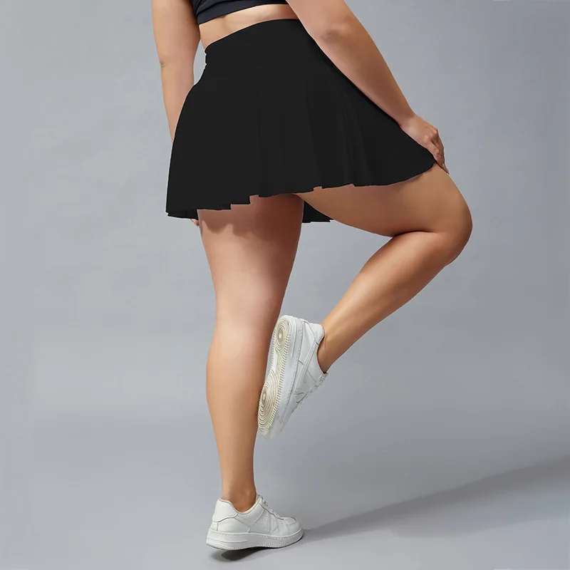 Casual Sport A-line Skirts Women Summer Tennis Golf Culottes Mid Waist Pleated Sport Shorts Pocket Culottes Shorts Skirt