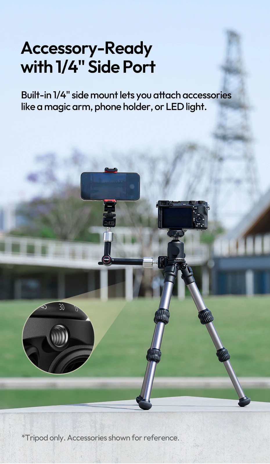 Travel Tripod Portable Adjustable Tripod 14CM-44CM for Smartphone Camera for UKA