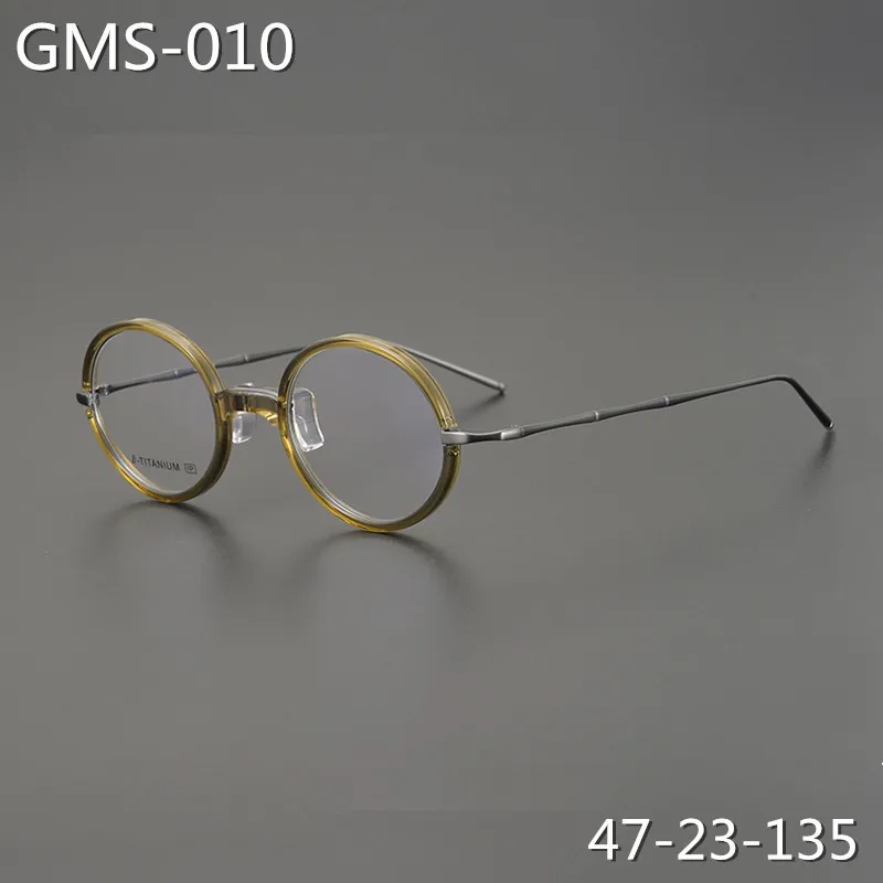 

Japanese Brand Pure Titanium Glasses Frame Men Vintage Round Optical Eyeglasses GMS-010 Women Myopia Eyewear Blue Lens GAFAS